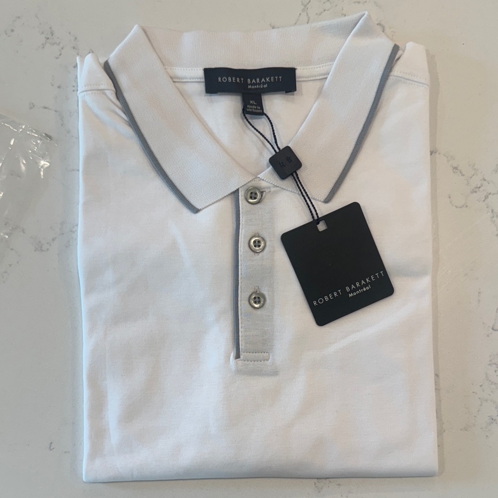 Robert Barakett Classic White Polo Shirt